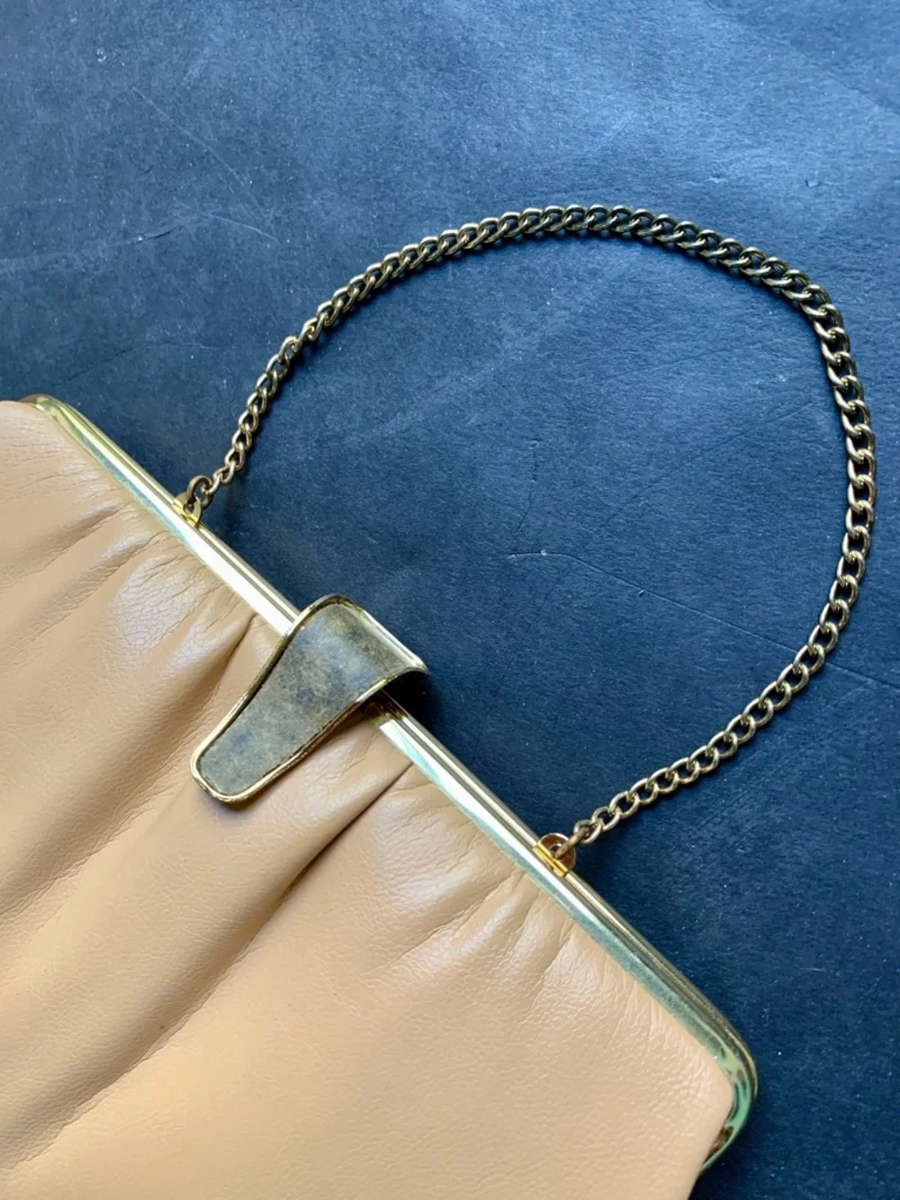 s l e e k :: Vintage Tan Convertible Evening Purse Clutch